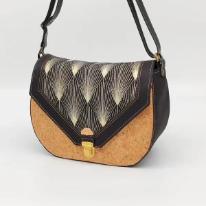 Sac bandoulière Suzette en liège pailleté or fait main – Bobinensac